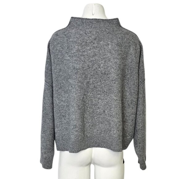 Anthropologie Pilcro The Alani 100% Cashmere Sweater, Grey, Mock Neck, Size MP - Picture 3 of 8